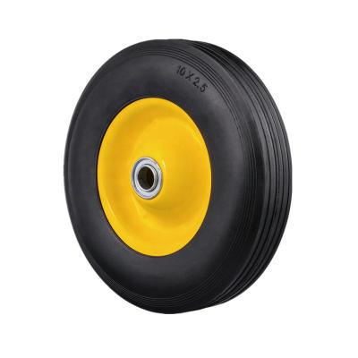 China Flat Free Solid Rubber Wheel 10 Inch Trolley Wheel With Bearing, Generator Wheel, Foldable Trolley Wheel for sale