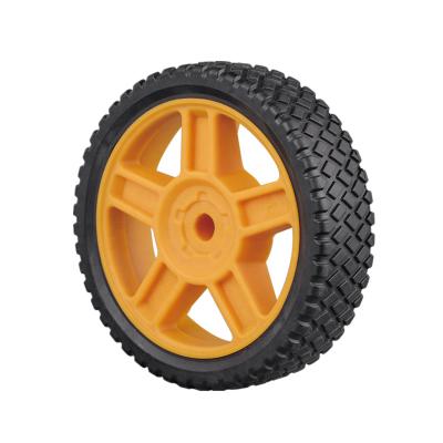 China 6 inch flat free bbq wheel plastic barbecue wheel, lawn mower wheel, folding cart wheel for sale