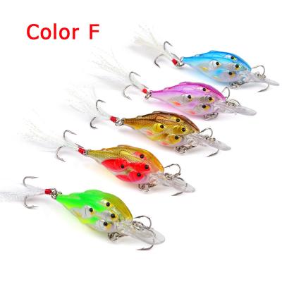 China ABS Plastic 5 Colors 70mm Crankbait 6.2g Groundbait Artificial Fishing Lures Crankbaits Ocean Beach Fishing Lures for sale