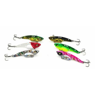 China Metal 3.5g 5.5g 7g 10g 14g Lead Fishing Away Vib For Lure Heavy Metal Blade Vib Bait Hard Cast Large Gram With Feather Blood Slot Hook For Sea for sale