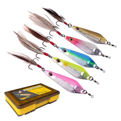 China Hot Selling Metal 7g 10g 18g 25g 5pcs/box Metal Hard Fishing Lure Slow Baiting Baits Bait For Lure Small Jigs for sale