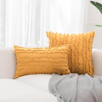 China Soft Macrame Cotton Tassel Jacquard Square Throw Linen Cushion Cover Moroccan Decorative Pillow Shape for sale