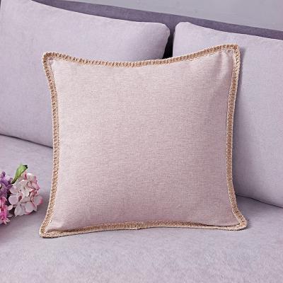 China Eco-friendly Handmade Beautiful Lace Square Pillow Case Linen Cushion Cover 45X45CM Multicolor for sale