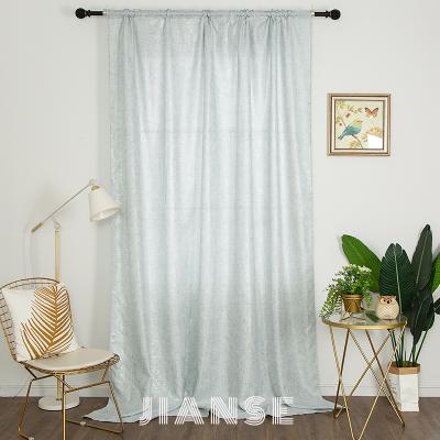 China Hot Sale Blackout 7.8.1 Cross Blackout Blackout Canvas Silver Printed Curtain for Bedroom Window Luxcy Home Curtain for sale