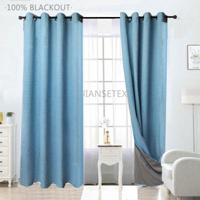 China New Arrival Blackout 2.4.2 Blackout Curtain Multi Colors Linen Drapes Dye Dyed Liner Curtains For Living Room for sale