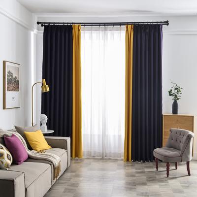 China Blackout 3.5.1 100% Polyester Curtain Grommet Window Curtain Grommet Fabric Ready Made Single Curtains for sale