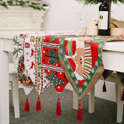 China Good Quality Eco-friendly Christmas Weave Jacquard Table Runners Camino De Mesa Place Mat 13*72inch for sale