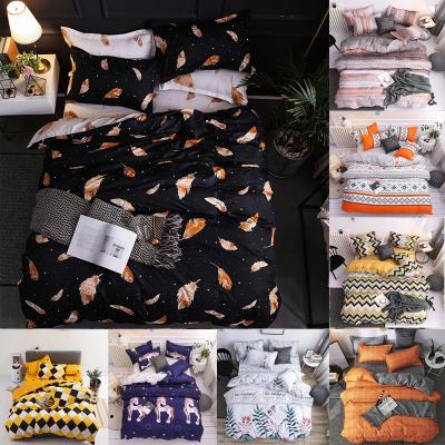 China Viable 4pcs Bedding Set Factory Design Cheap Printed 4 Pieces 4 Piece Bedding Set Polyester Bedspread for sale