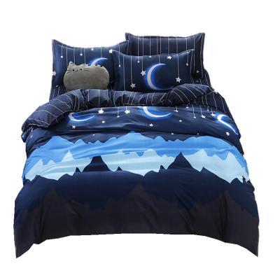 China Fashion Factory Sustainable Design Cheap Printed 4 Pieces Of 4 Bedding Set Cotton Bedspread for sale