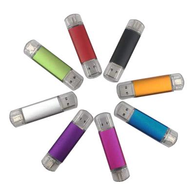 China Bright frosted metal + ABS color aluminum alloy handle shell can customize logo, mobile phone and computer two in one OTG USB flash drive for sale