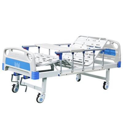 China Hostipal Stainless Steel Two Crank Manual Hospital Bed With Mattress 2 Function Hospital Bed for sale