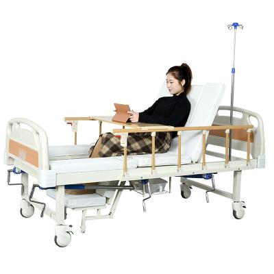 China Home Medical Health Care Bed Patient Manual Multi Function Nursing Bed With 3 Cranks for sale