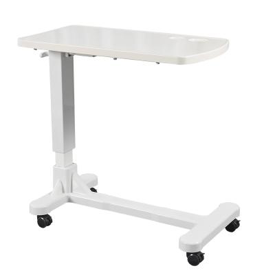 China Wheeled modern high quality mobile medical over bed table for patient hospital bedside food dining table for sale