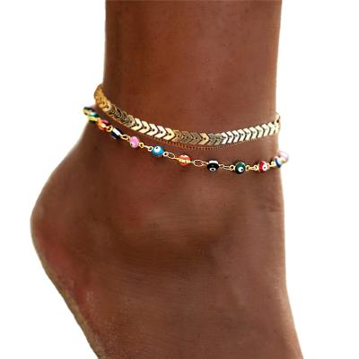 China All-match TRENDY European Simple Alloy Anklet Chain Fashion Pendant Jewelry for sale