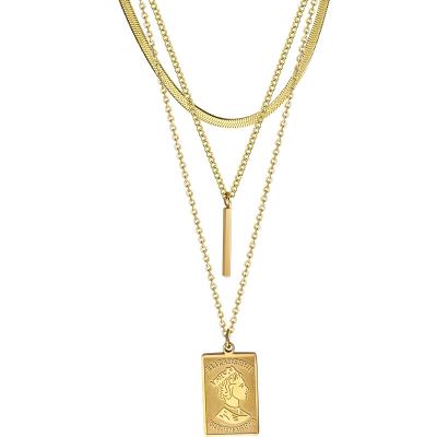 China Casual / Sporty Inspire Gold Multilayer Empress Heart Fshion Vintage Style Pendant Necklace for sale