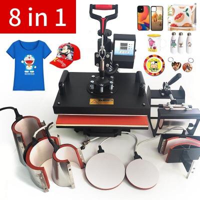 China Personalized custom push and pull swing 8 in 1 heat press machine sublimation printing machine 8 in 1 heat press machine manual for sale