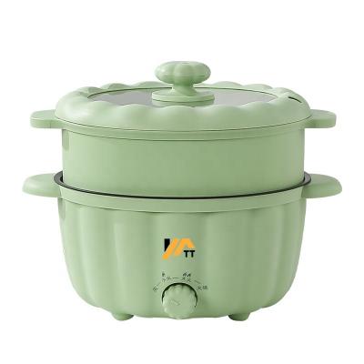 China Hotel Pumpkin shape  small electric pot household double layer non-stick coat electric pot dormitory electric hot pot for sale