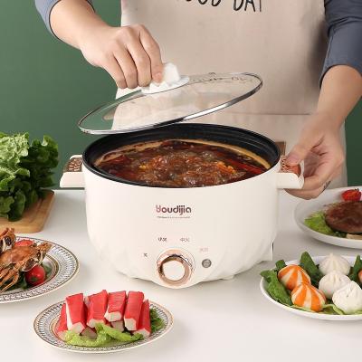 China Hotel Multi-function electric hot pot double handle non-stick pot with steamer double layer electric skillets rice cooker for sale