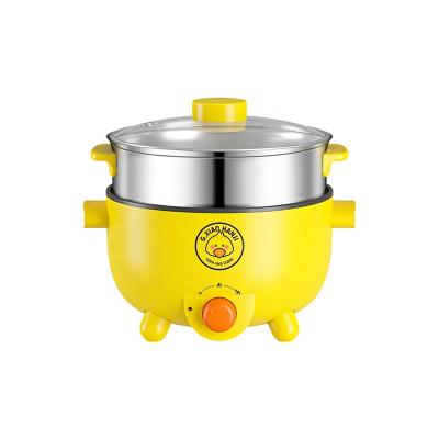 China Hotel Multi-function 3L electric hot pot double handle non-stick pot with steamer electric cooking pot dormitory rental small power for sale