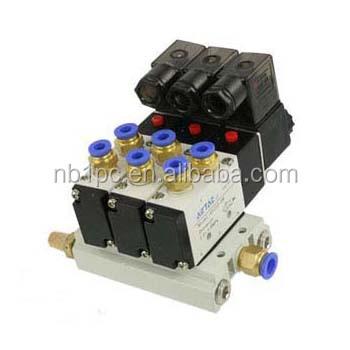 China General DC 24V 2 Position Solenoid Valve 4V210-08 Basic Triple Muffler Quick Fittings Set for sale