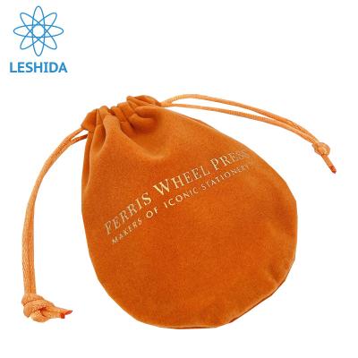 China Recyclable Luxury Custom Drawstring Velvet Drawstring Bag Jewelry Pouch Cosmetic Bag Custom Pouch Bag With Gold Logo for sale