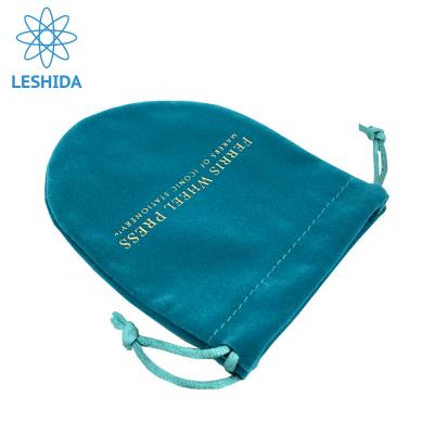 China Small Suede Drawstring Pouch Luxury Recyclable Luxury Jewelry Pouch Ink Sample Packaging Velvet Cosmetic Bag With Gold Logo for sale