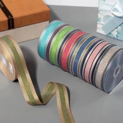 China China Factory Wholesale Metallic Printed Logo Gift Silk Ribbon Custom Satin Ribbon Christmas Ribbons for sale