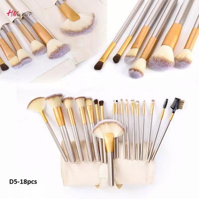 China Angular Blush 12 15 18 24 32pcs Makeup Brush Low MOQ Cheap Price Makeup Brush Kit PU Bags In Stock Big Discount for sale