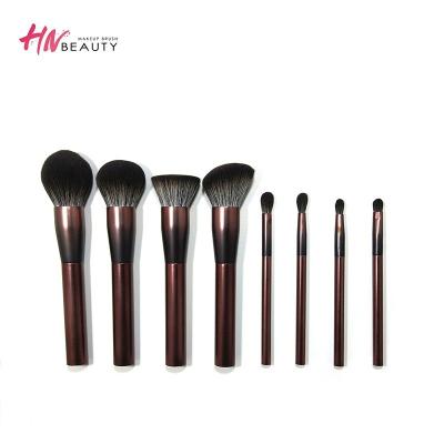 China Angular Blush Low MOQ Low MOQ Synthetic Bristle 10pcs Manufacture Soft Brown Makeup Brush Set Customized Bag In Stock for sale