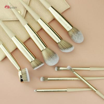 China Angular Blush 9pcs Makeup Brush Set Makeup Brush Luxury Pink Cosmetic Makeup Professional With Bag Custom Pouch for sale