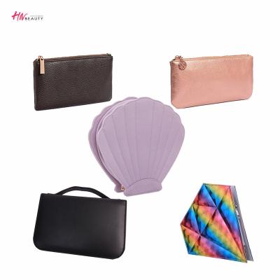 China PU and any material can be custom made PU leather cosmetic travel box brush case bag professional packaging pouch for makeup brush for sale