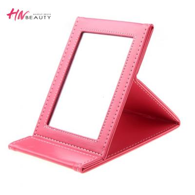 China Wholesale Lighted Folding Travel Makeup Portable Vanity Mirror Folding Cosmetic Accessories for sale