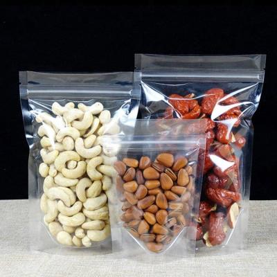 China Food grade PET/PE plastic moisture proof ziplock nut clear package dry bags, clear self pos pouch bag for sale