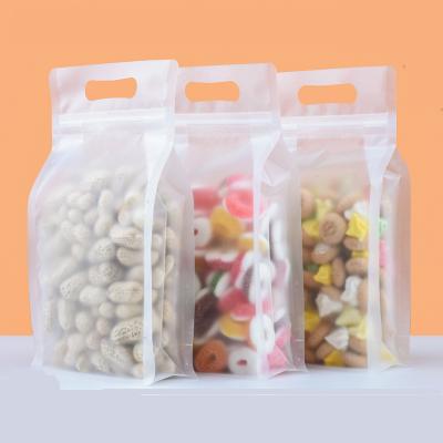 China Custom HOYO Multi-application Food Smell Proof Pockets Flat Bottom Zipper Frosted Bag For Food, Square Zipper Bottom Bag for sale