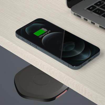 China Hot Selling Mobile Phone Amazon Furniture 10W Wireless Charger Fast Charging ABS Material Recessed in/under desk for iphone 12/13 for sale