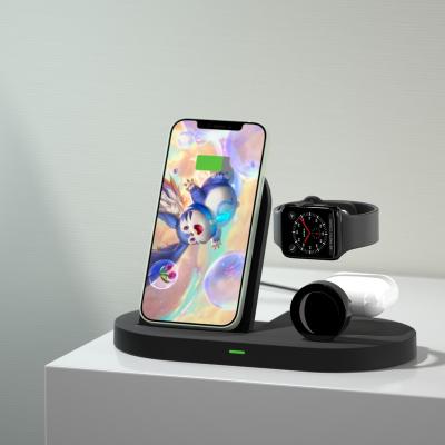 China Mobile Phone Qi Wireless Charger 3-in-1 Stand Fast Qi Charging Station Qi Wireless Charger Station For Mobile Phone/watch/airpods for sale