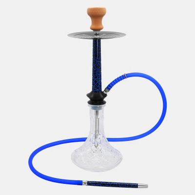 China Aluminum+Plastic+Glass RTS Aluminum Hookah Supplies Cool Printing Stem Aluminum Shisha Hookah Set With Glass Bowl Silicone Hose Handle Tuck Pad for sale