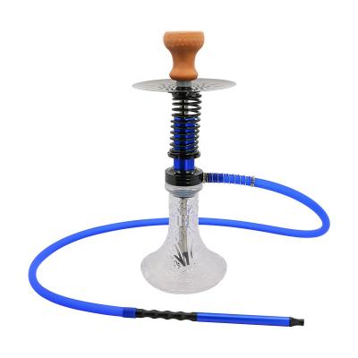 China OEM Shisha Aluminum+Glass Hookah Custom Aluminum Smoke Waterpipe Aluminum Spring Hookah Shisha Set for sale