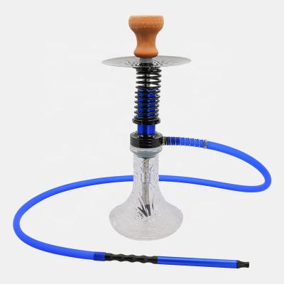 China Aluminum+Glass RTS Hookah Custom Aluminum Smoke Hookah Waterpipe OEM Shisha Aluminum Spring Hookah Shisha Set for sale