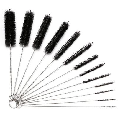 China Custom 304 Stainless Steel+Nylon Cleaning Brush 13 Pieces Stainless Steel Shisha Nylon Cleaning Brush For Coffee Machine Milk Pipe Straws for sale