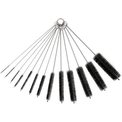 China 13 Pieces Stainless Steel+Nylon RTS Cleaning Brush 304 Stainless Steel Shisha Cleaning Brush Nylon Brush For Coffee Machine Milk Pipe Straws for sale