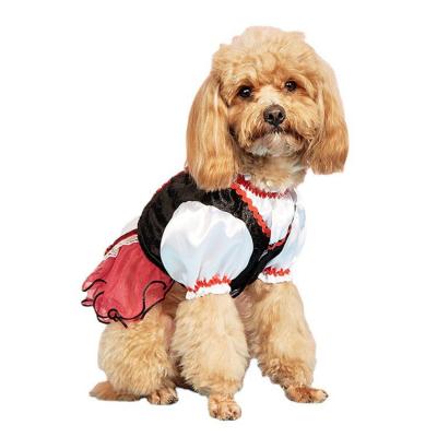 China Dog Skirt Lace Ruffle Edge Stocked Dress, Dog Party Festival Costume Puppy Outfit With Ruffle Lace Edge for sale