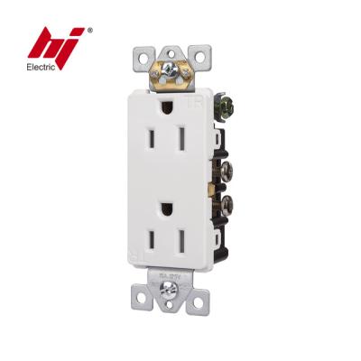 China Easy Installation Decorator Duplex Receptacle With Heavy Duty Tamper And 125V Self Grounding for sale