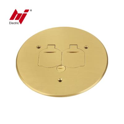 China Easy Installation UL Listed Round Double Flush Plate Flip Lid Floor Socket Cover With Receptacle for sale