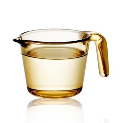 China Hot Selling Microwavable Microwavable Microwave Safe Clear Amber Color Glass Measuring Cups LINUO Milking Cup for kichen for sale