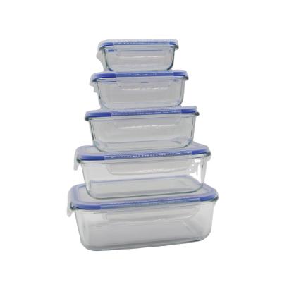 China Can Oven Heat High Borosilicate Glass Heatable Food Container Sets Lunch Container Sets for sale