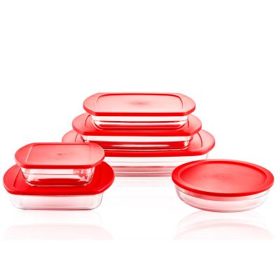 China Durable High Borosilicate Glass Baker Bakeware Tempered Glass Baking Dish Baking Sets for sale