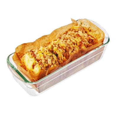 China Factory Sale High Quality Borosilicate Glass Mold Viable Bakeware Glass Bread Box Baking Dish for sale