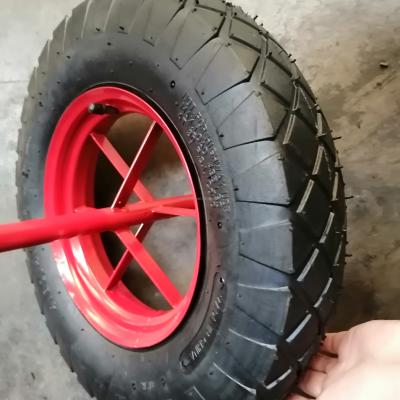 China 4.80/4.00-8 Hard Rubber Wheelbarrow Wheel WB6400 400mm Rubber Wheels for sale