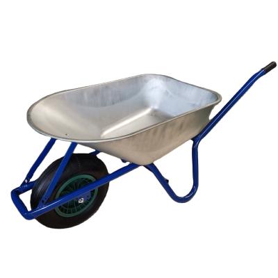 China Large Load Capacity Garden Metal Galvanized Concrete Tray Metal Wheelbarrow WB6412 For Sale for sale